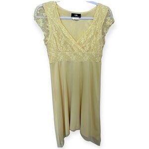 I.N. San Francisco Yellow BabyDoll Lace Dress